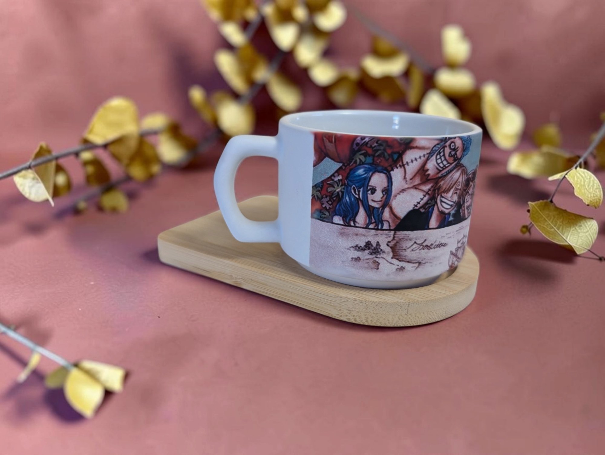 Tazzina con piatto in legno One Piece