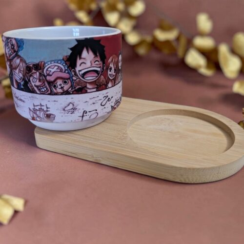 Tazzina con piatto in legno One Piece