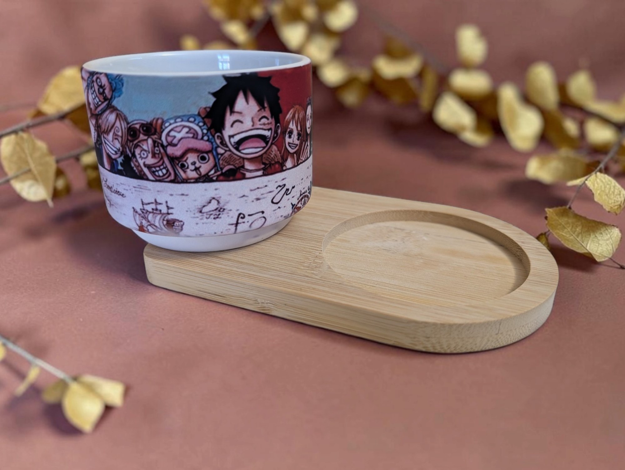 Tazzina con piatto in legno One Piece